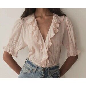 Doen Henri Pink Ruffle Blouse